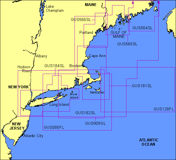 Northeast Coast - Large Charts Detail Map