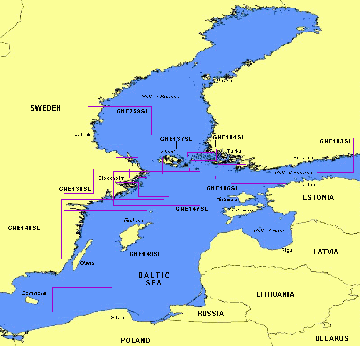Baltic Sea - Large Charts Detail Map