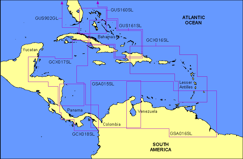 Central America / Caribbean - Large Charts Detail Map