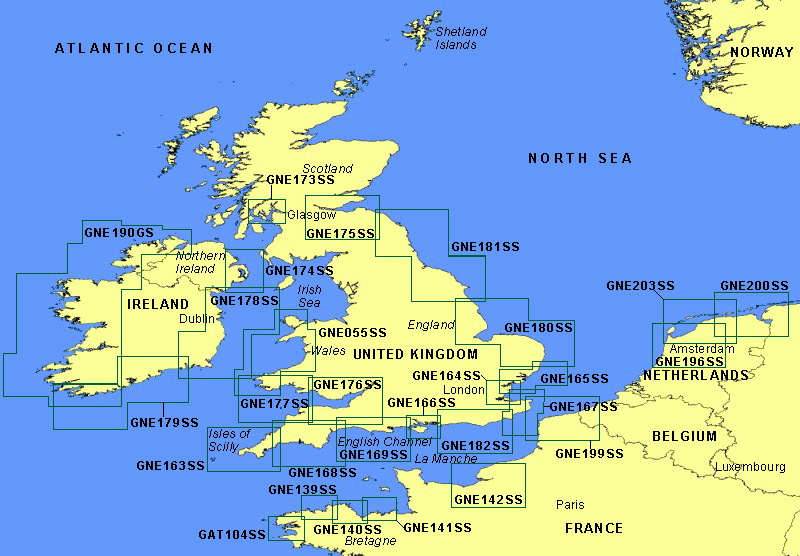U.K. / Ireland / English Channel - Small Charts Detail Map