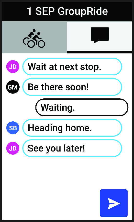 GroupRide messaging