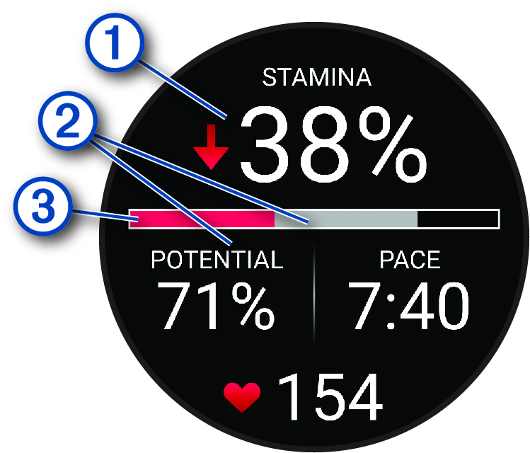 Forerunner 965 Watch Owner's Manual - Viewing Your Real-Time Stamina