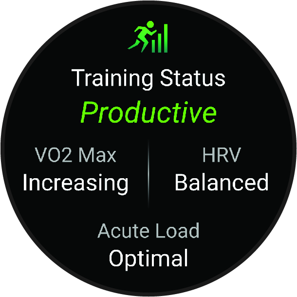 Screenshot of training status with data