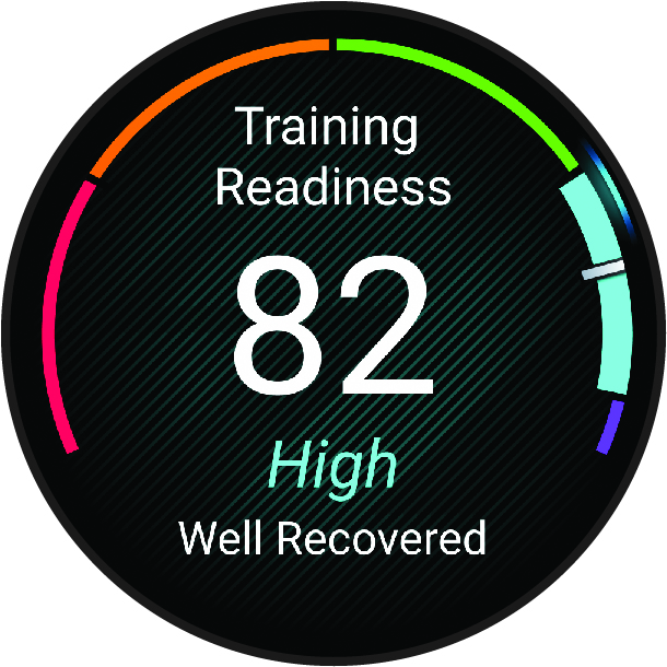 Training readiness screen with data