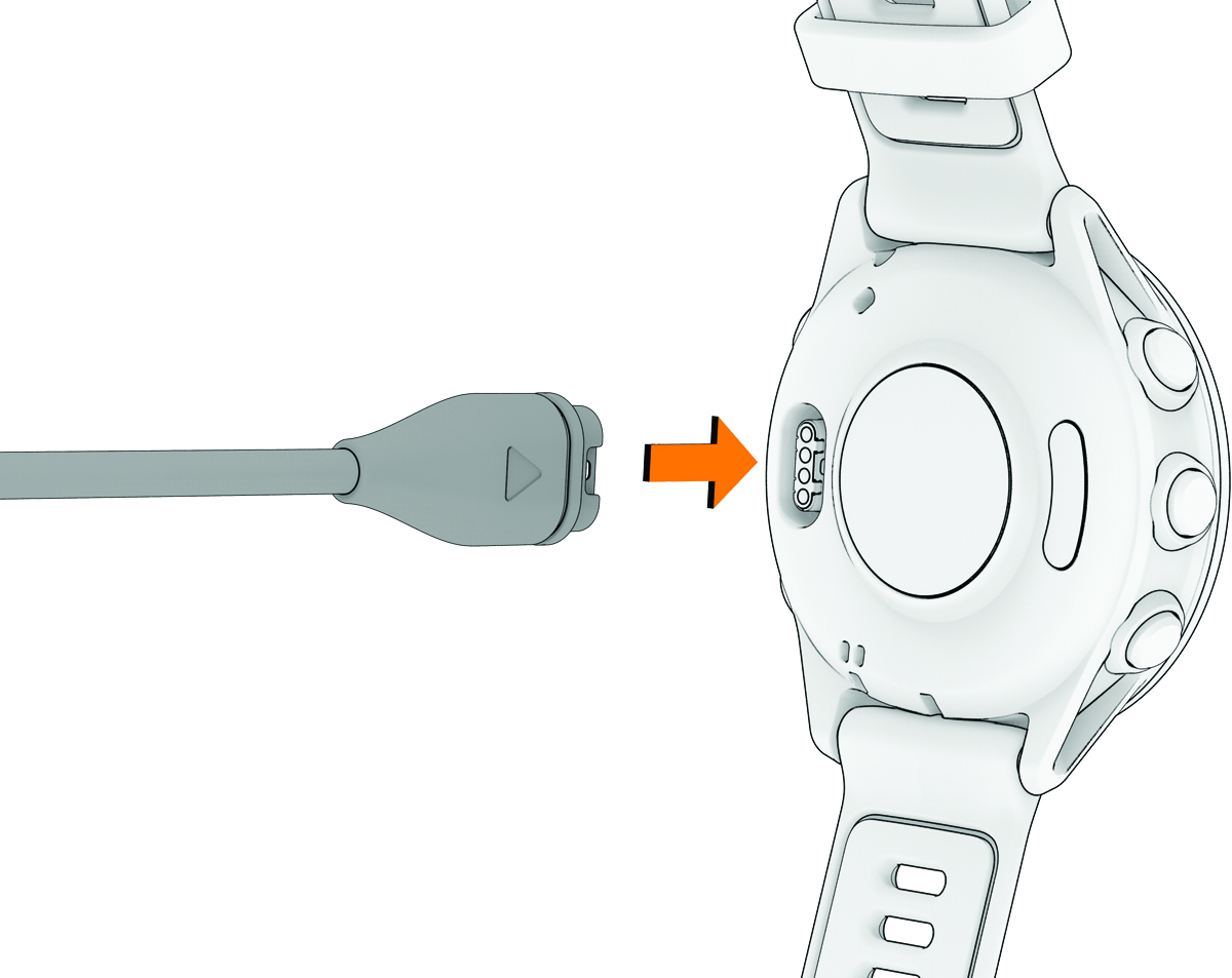 Back view of the device and charging cable