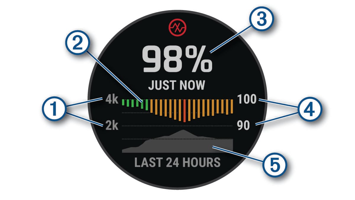 Screenshot of the pulse oximeter reading and graphs with callouts
