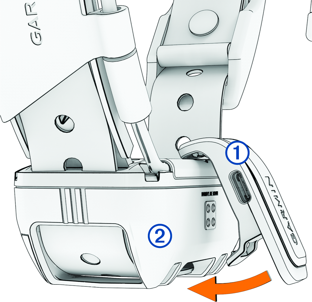 Connecting the charger to the dog collar device with callouts