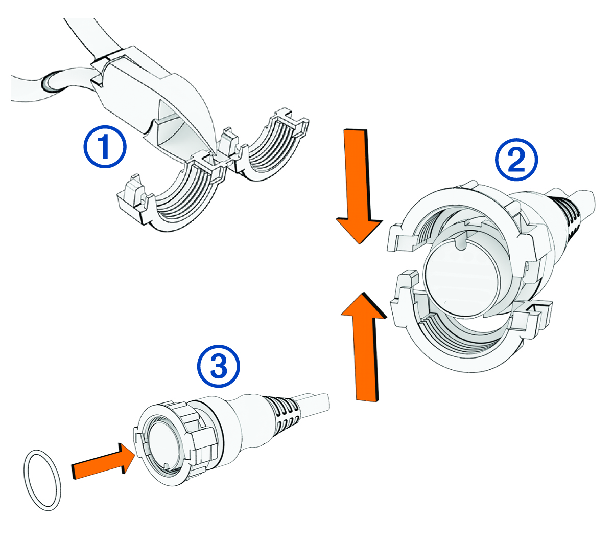 Split collar installation with callouts