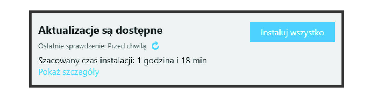 Wiadomość o aktualizacji Garmin Express