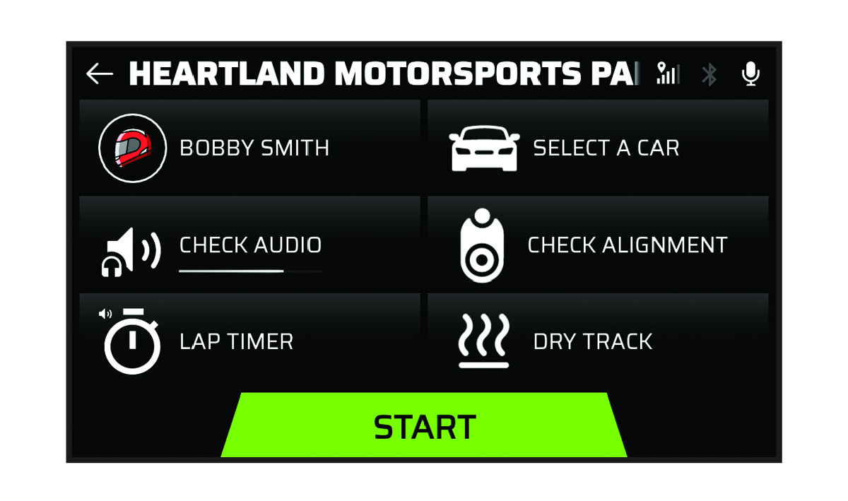 Screenshot of the race start screen