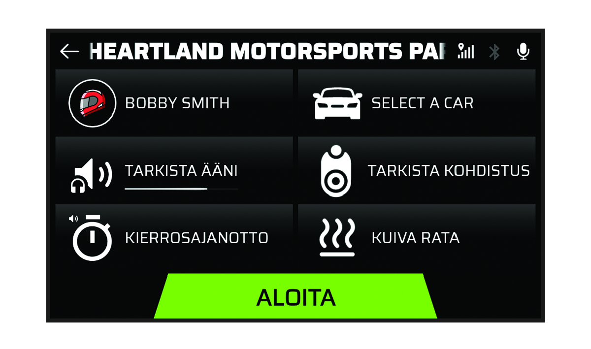 Näyttökuva kilpailun lähtönäytöstä
