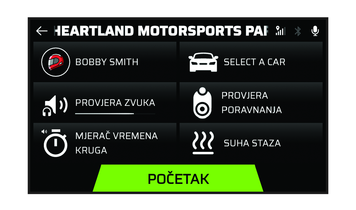 Snimka početnog zaslona utrke