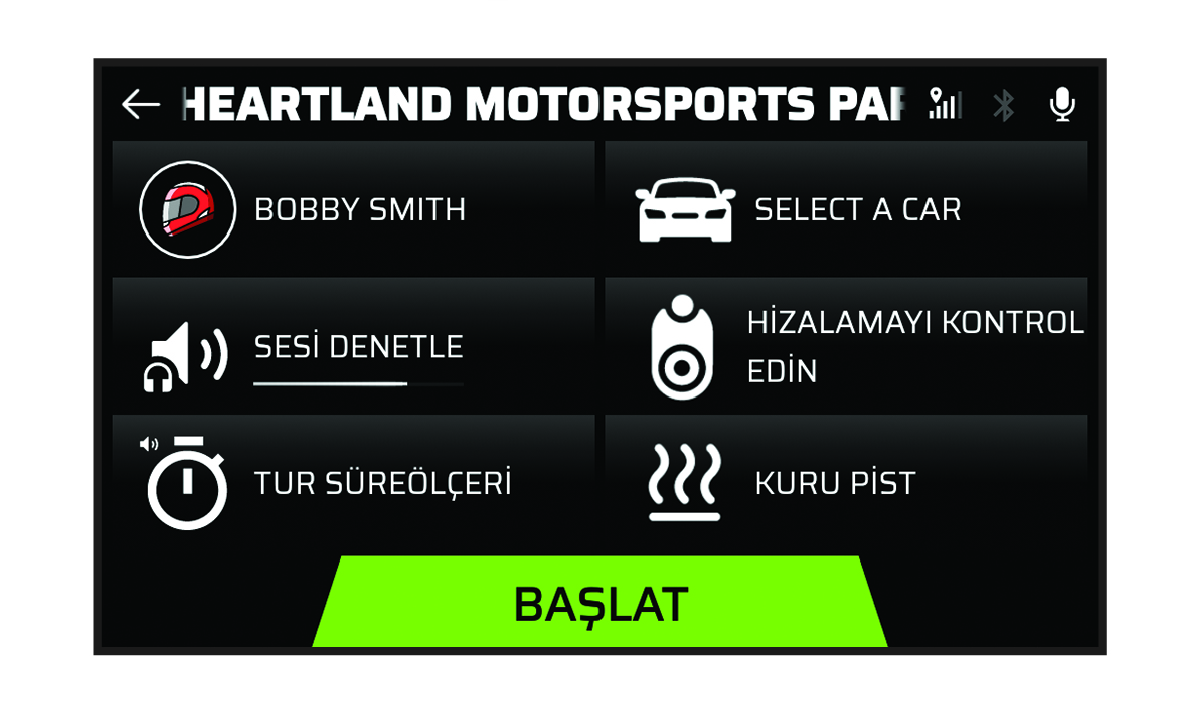Yarış başlangıç ekranının görüntüsü
