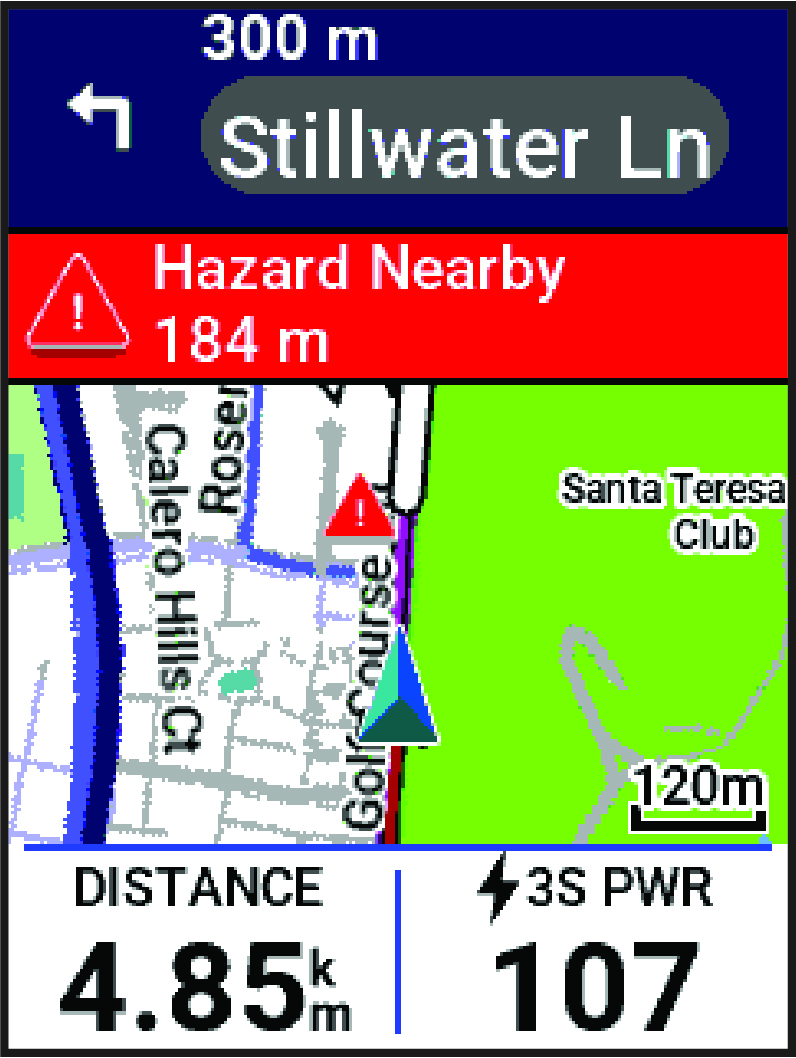 Térkép közúti veszélyeket jelző adatokkal