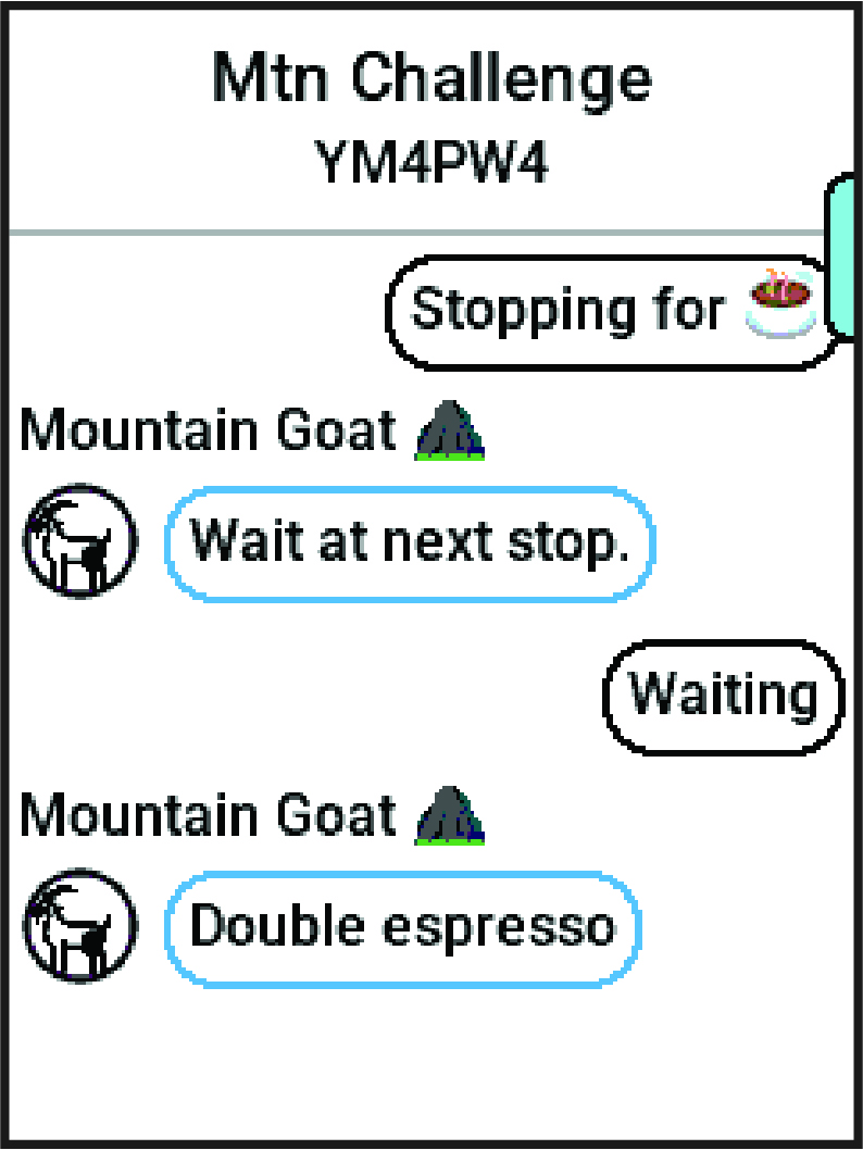 GroupRide üzenet adatok