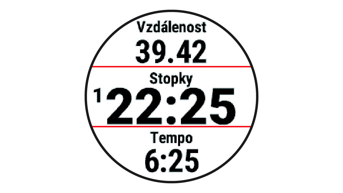 Stopky aktivity s běžeckými údaji