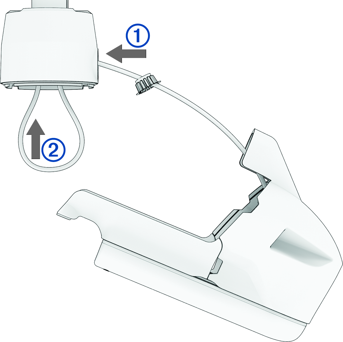 View of transducer cable wiring with callouts
