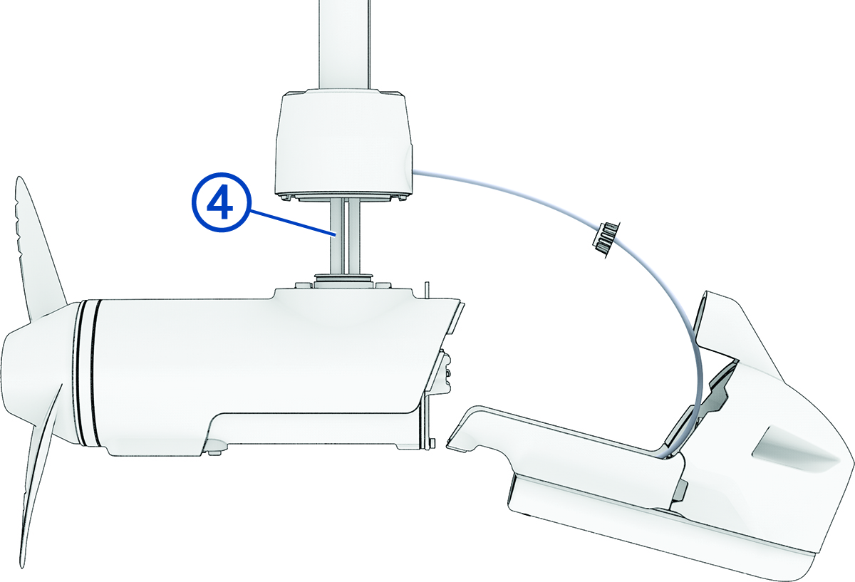Exploded view of the drive motor and shaft with callout