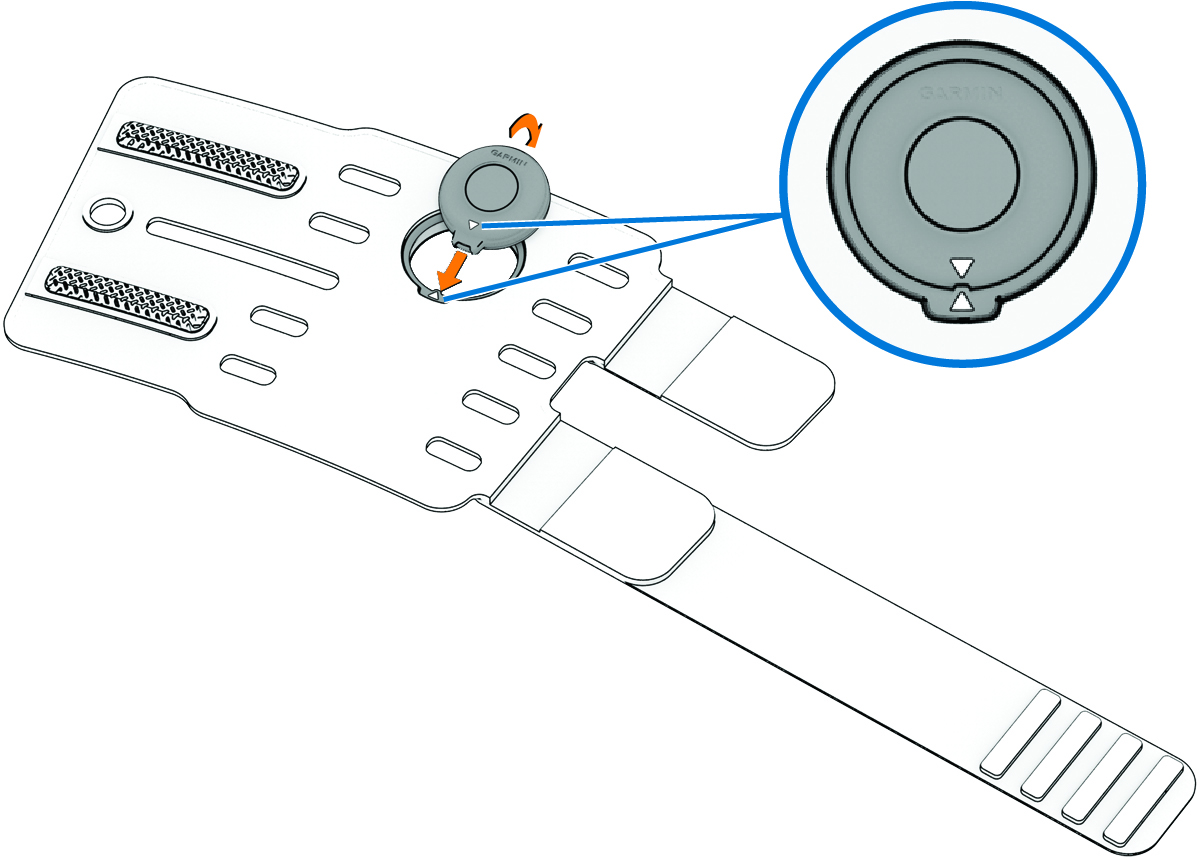 The sensor being placed in the tail wrap