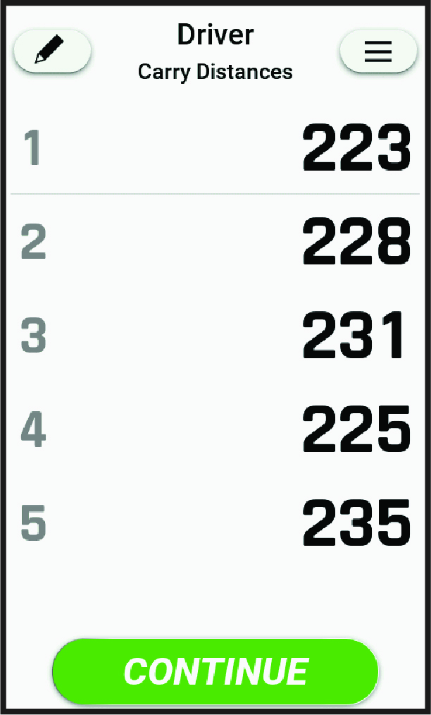 Bag mapping club summary screen
