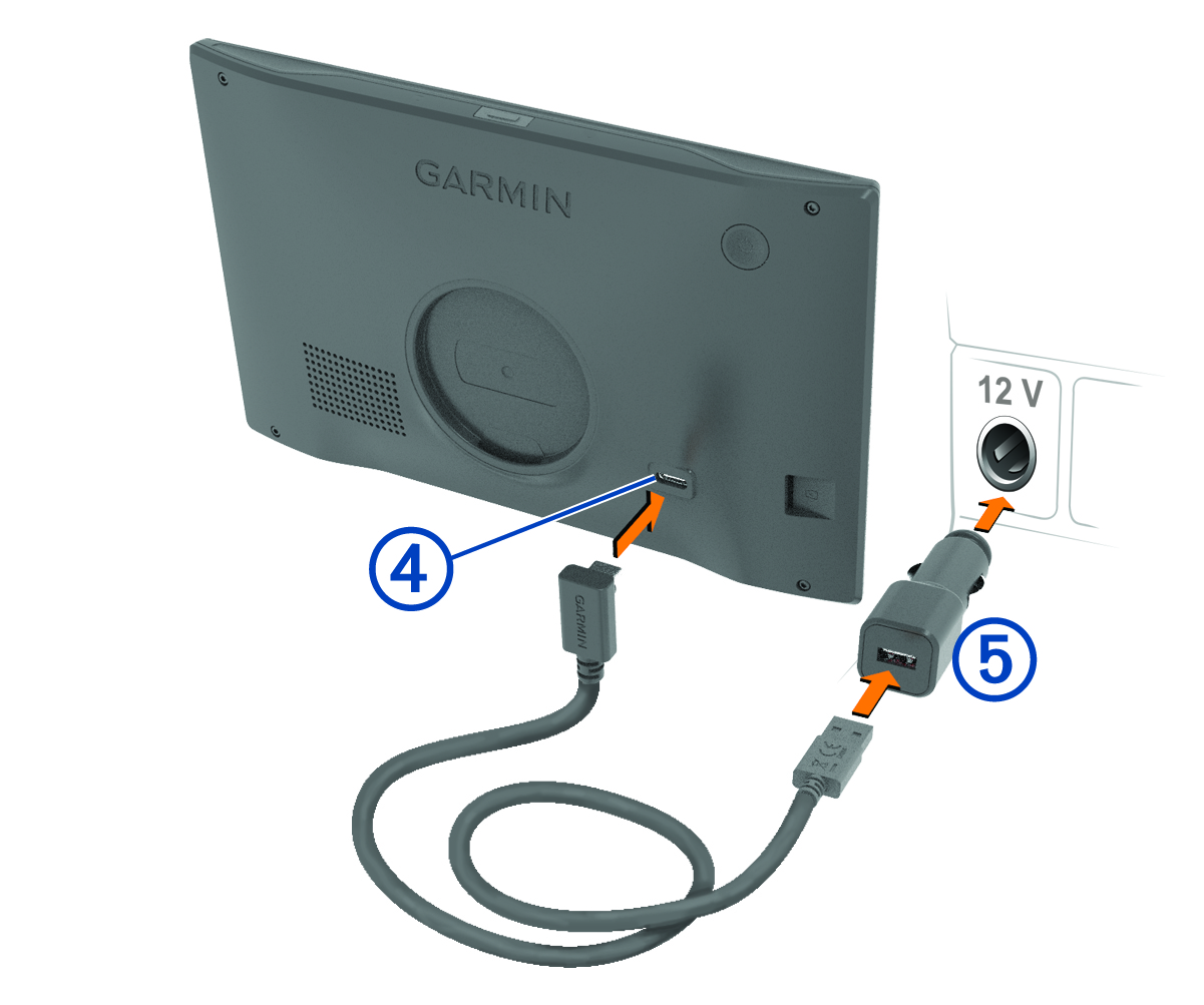 Power cable being attached to the device with callouts