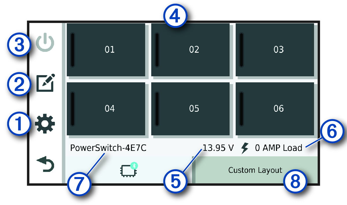 Garmin Power Switch app 概觀 (有註標)