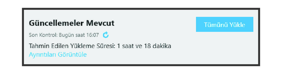 Garmin Express güncelleme mesajı