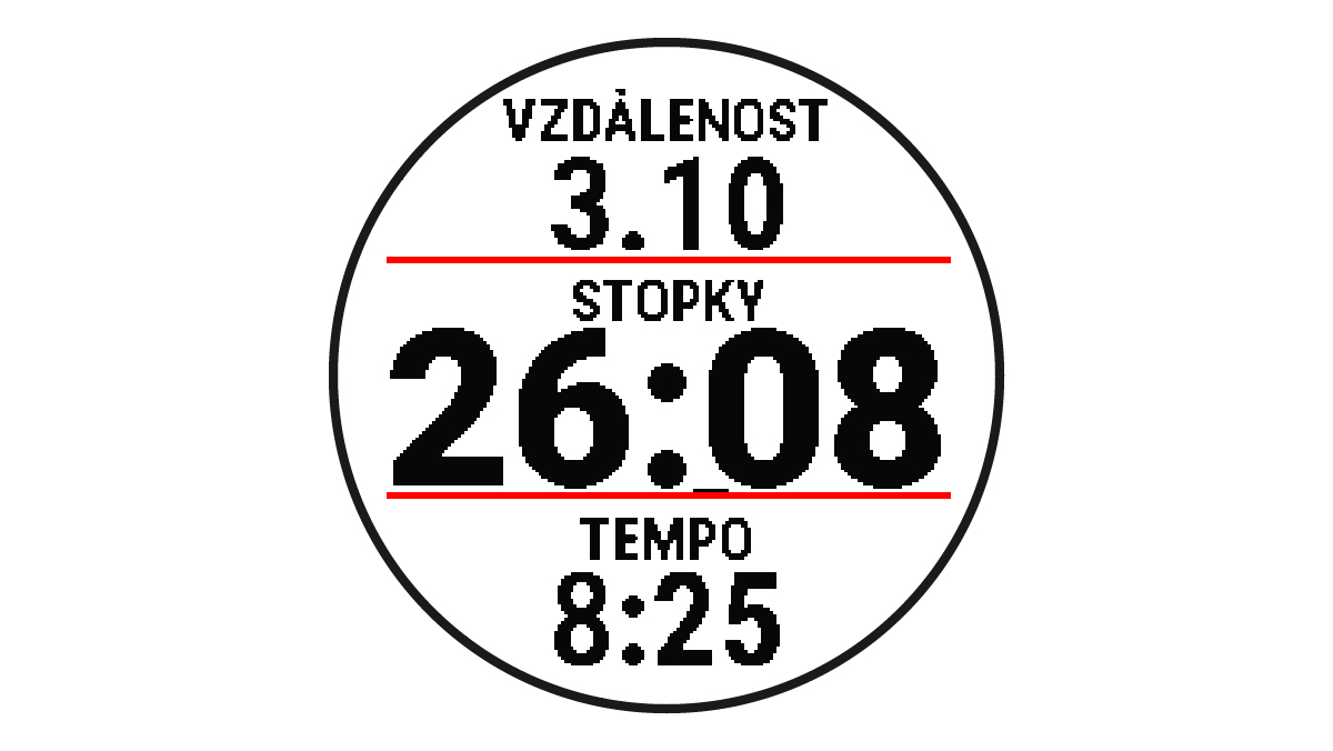 Stopky aktivity s běžeckými údaji