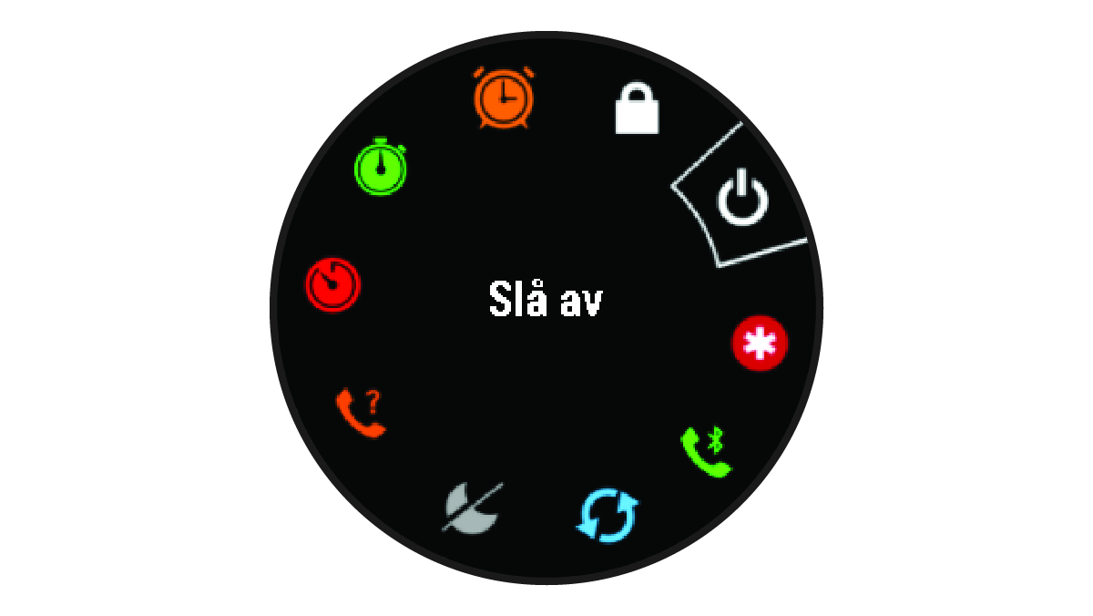 Skjerm som brukes til å få tilgang til enhetsfunksjonene