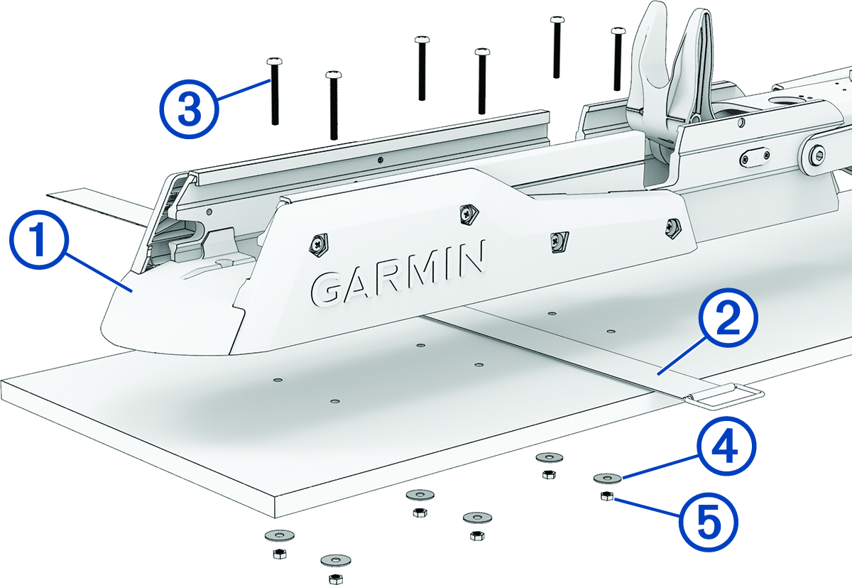 Exploded view of mount with callouts