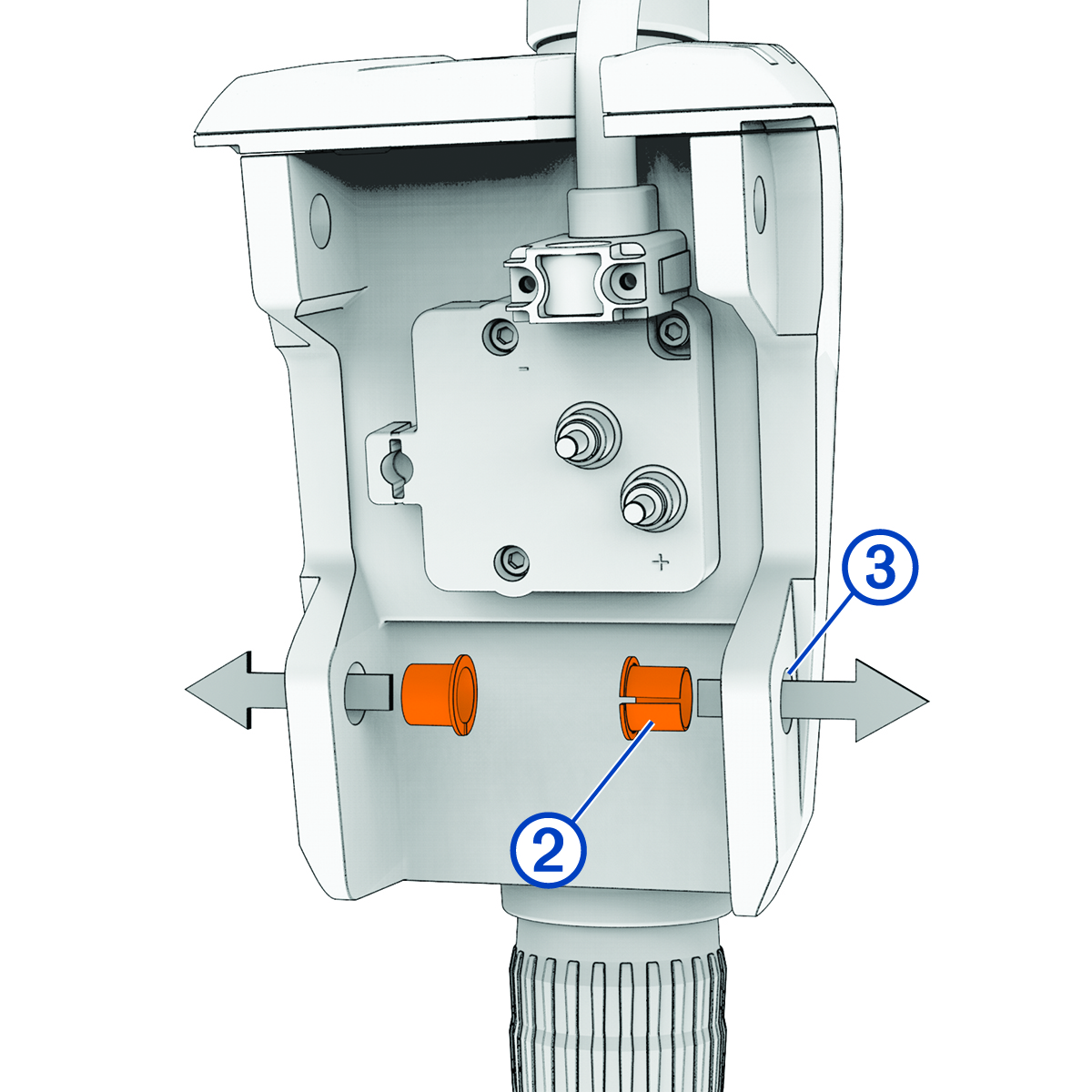 Steering system housing and bushings with callouts