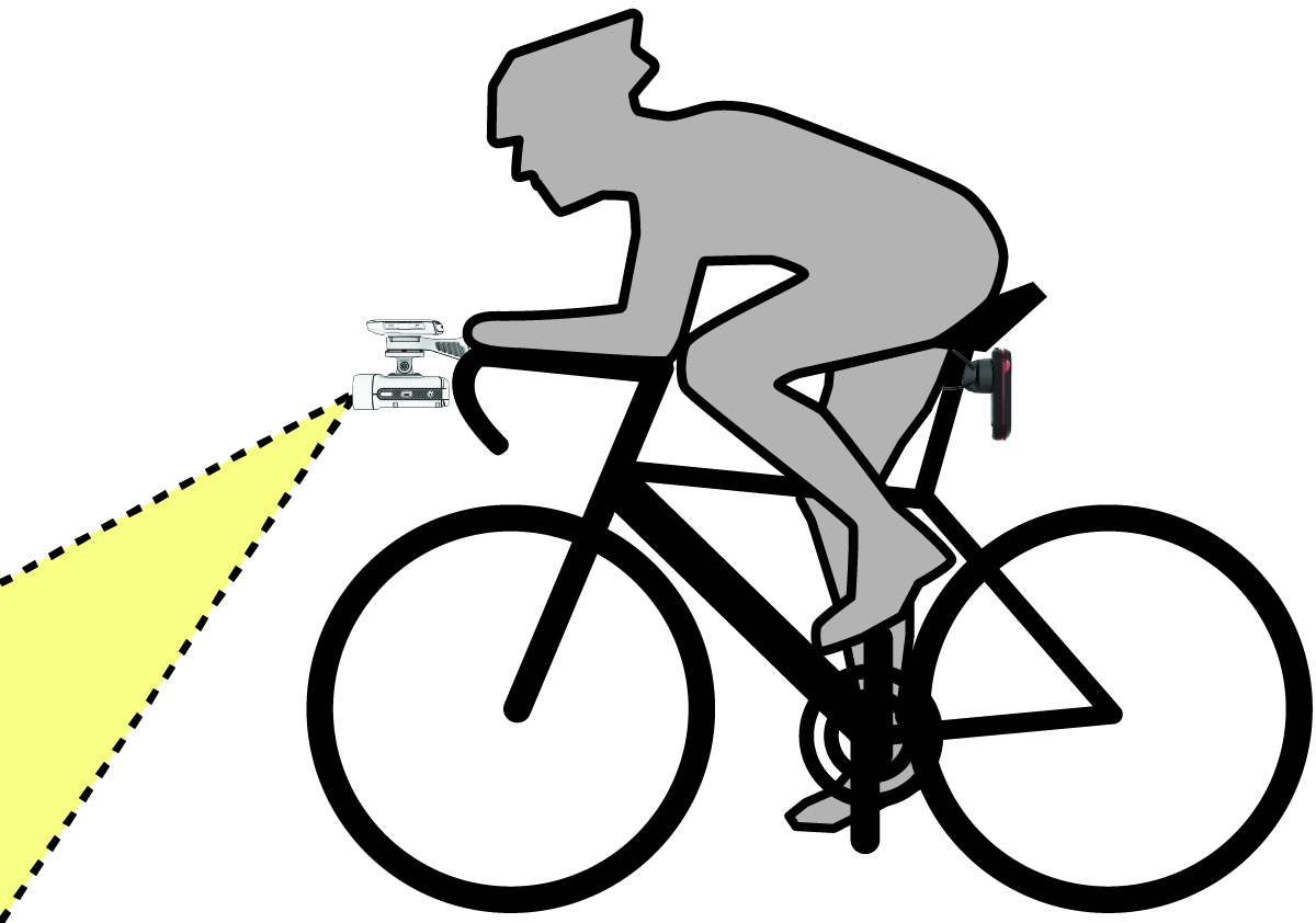 Enhed monteret på en cykel