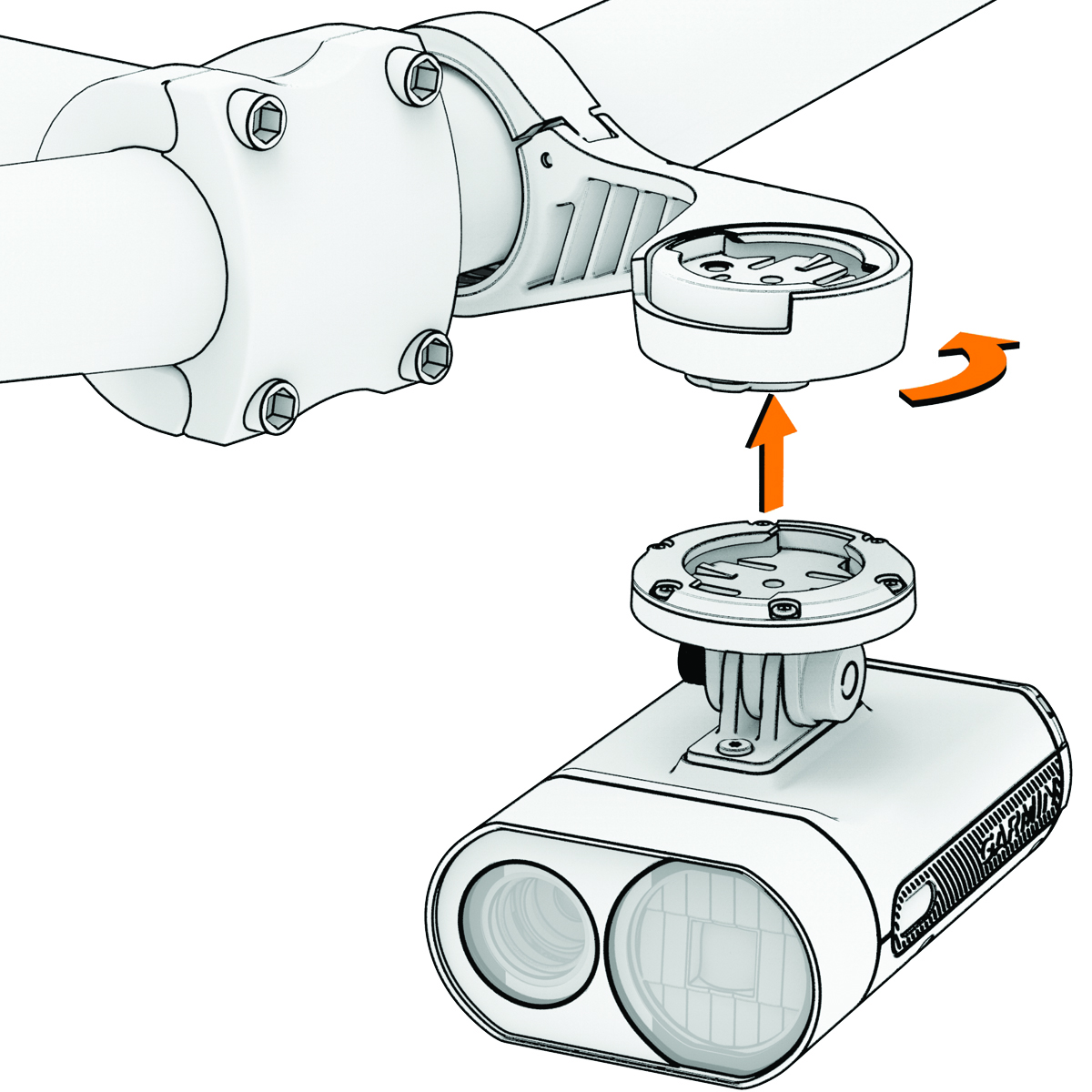 Out-Front Mount med adapter og enhed