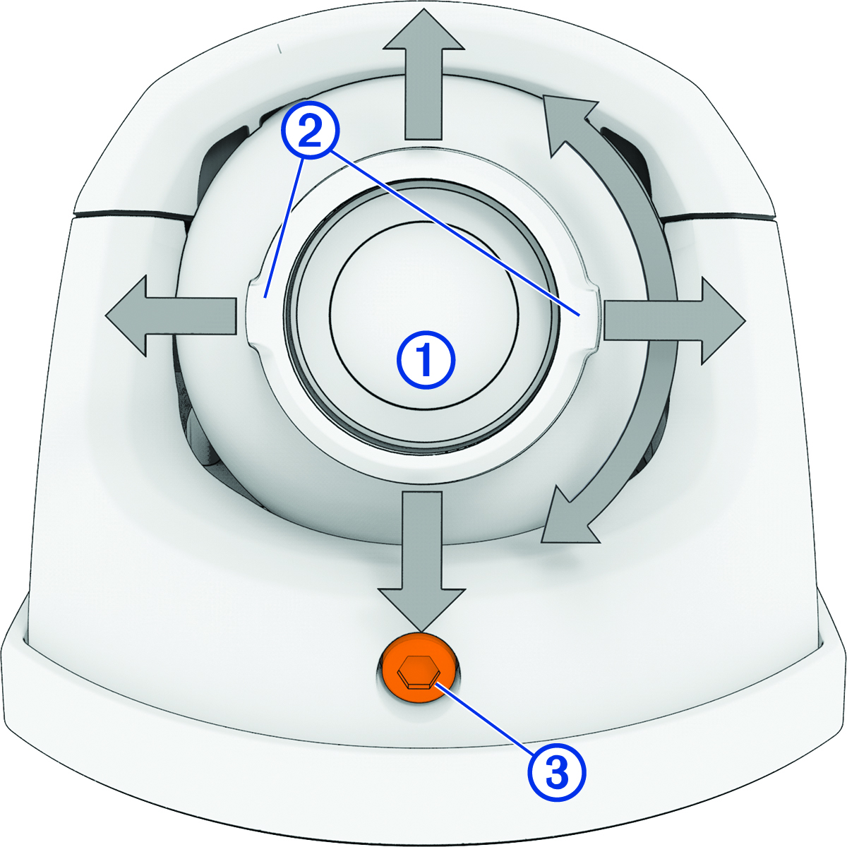 Camera adjustment diagram with callouts
