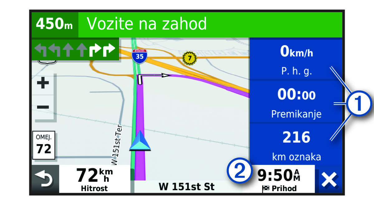 Podatkovna polja potovanja na zemljevidu z oblački