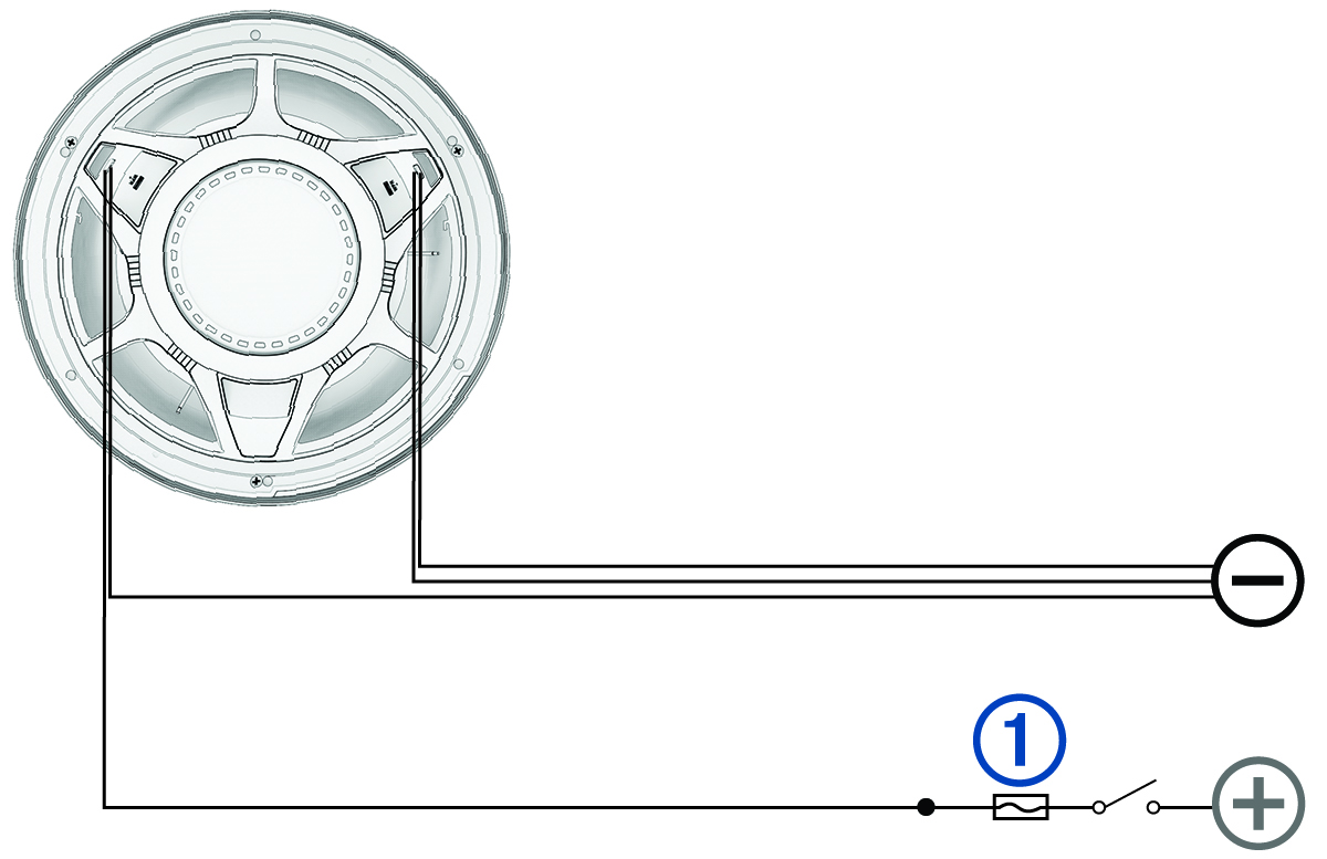 Rear view of M3-10 LED wiring with callouts
