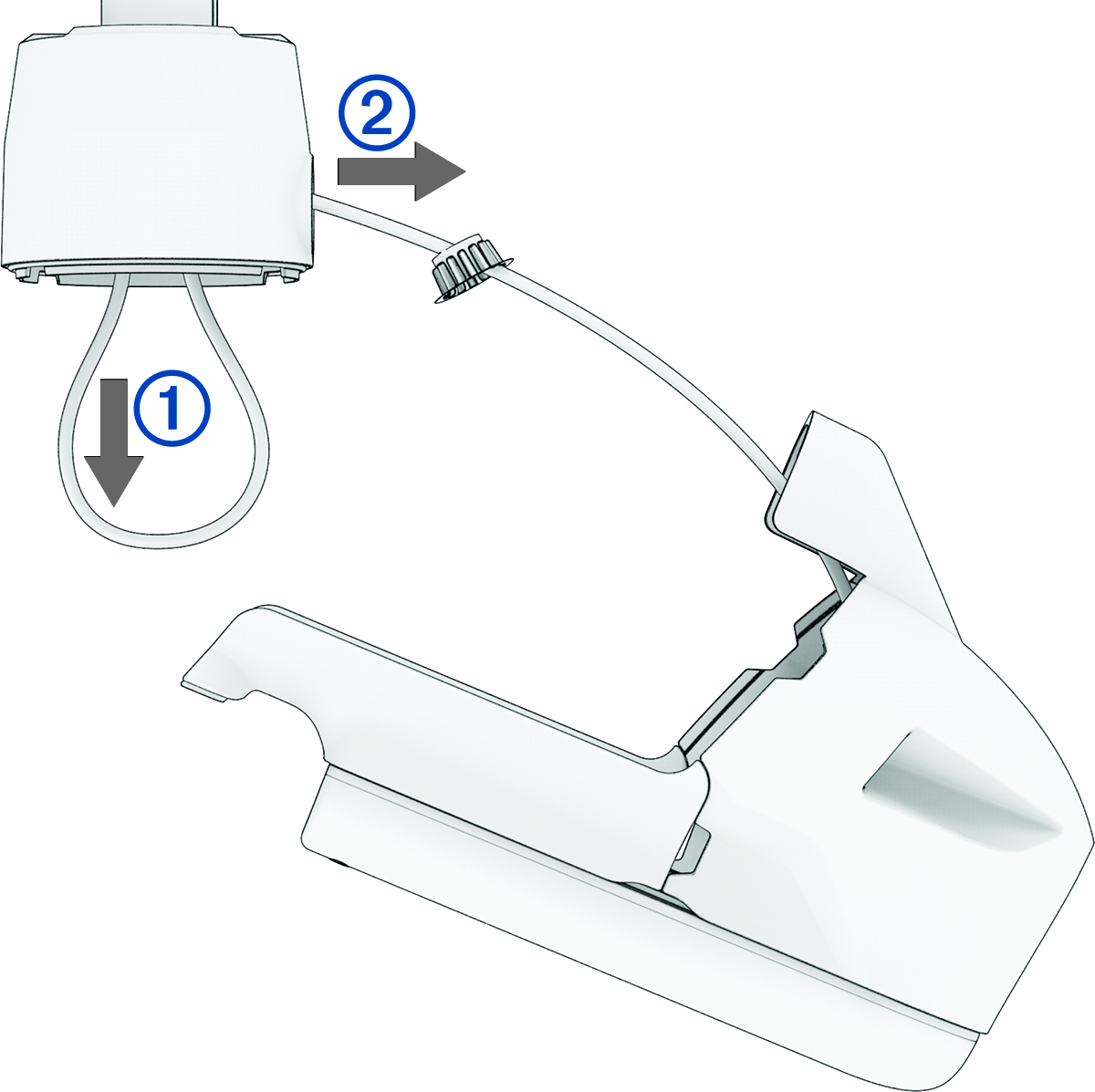 View of transducer wire removal with callout
