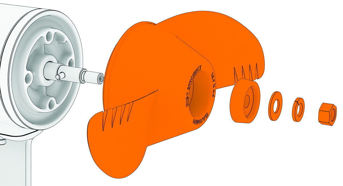 Exploded view of propeller