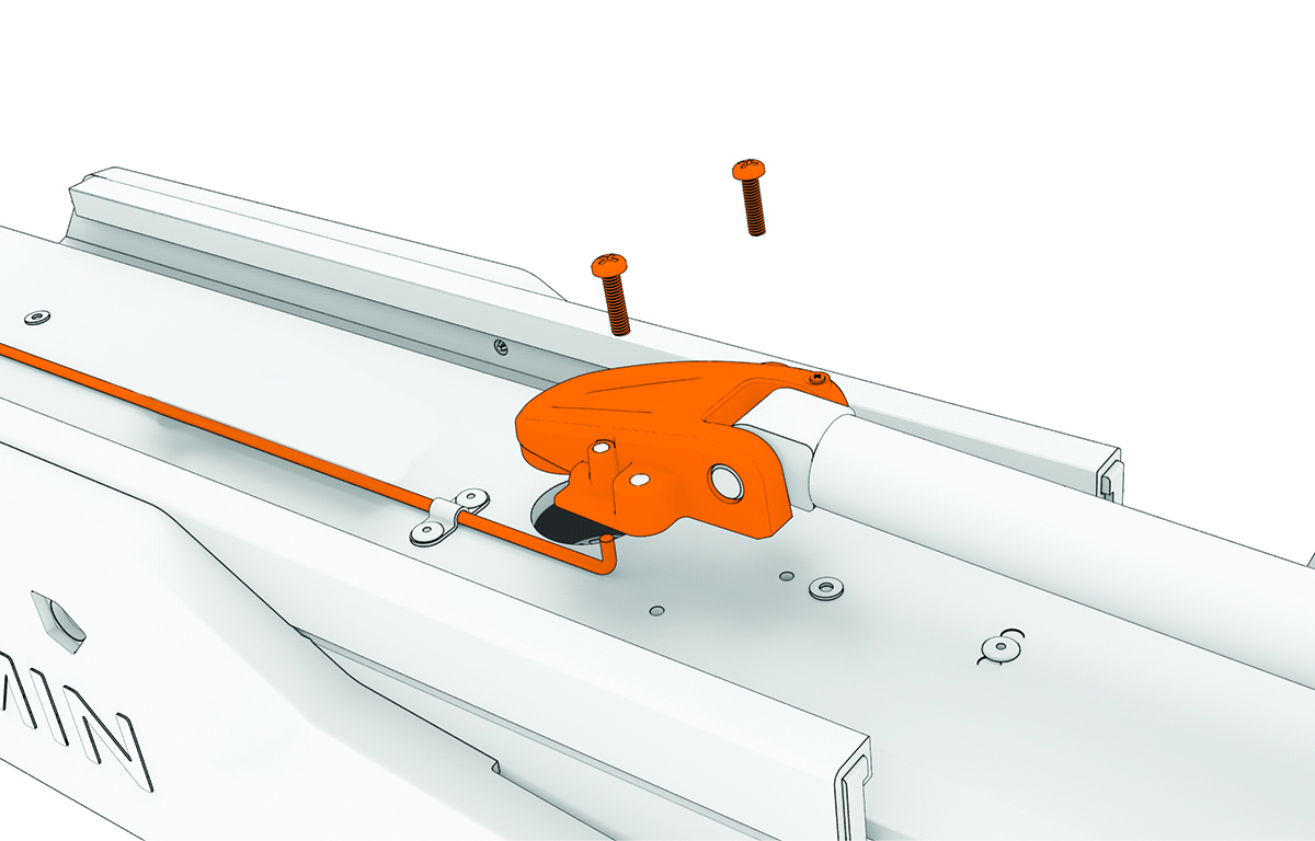 Upper gas spring exploded view