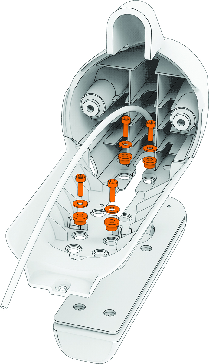 Exploded view of transducer removal with callout