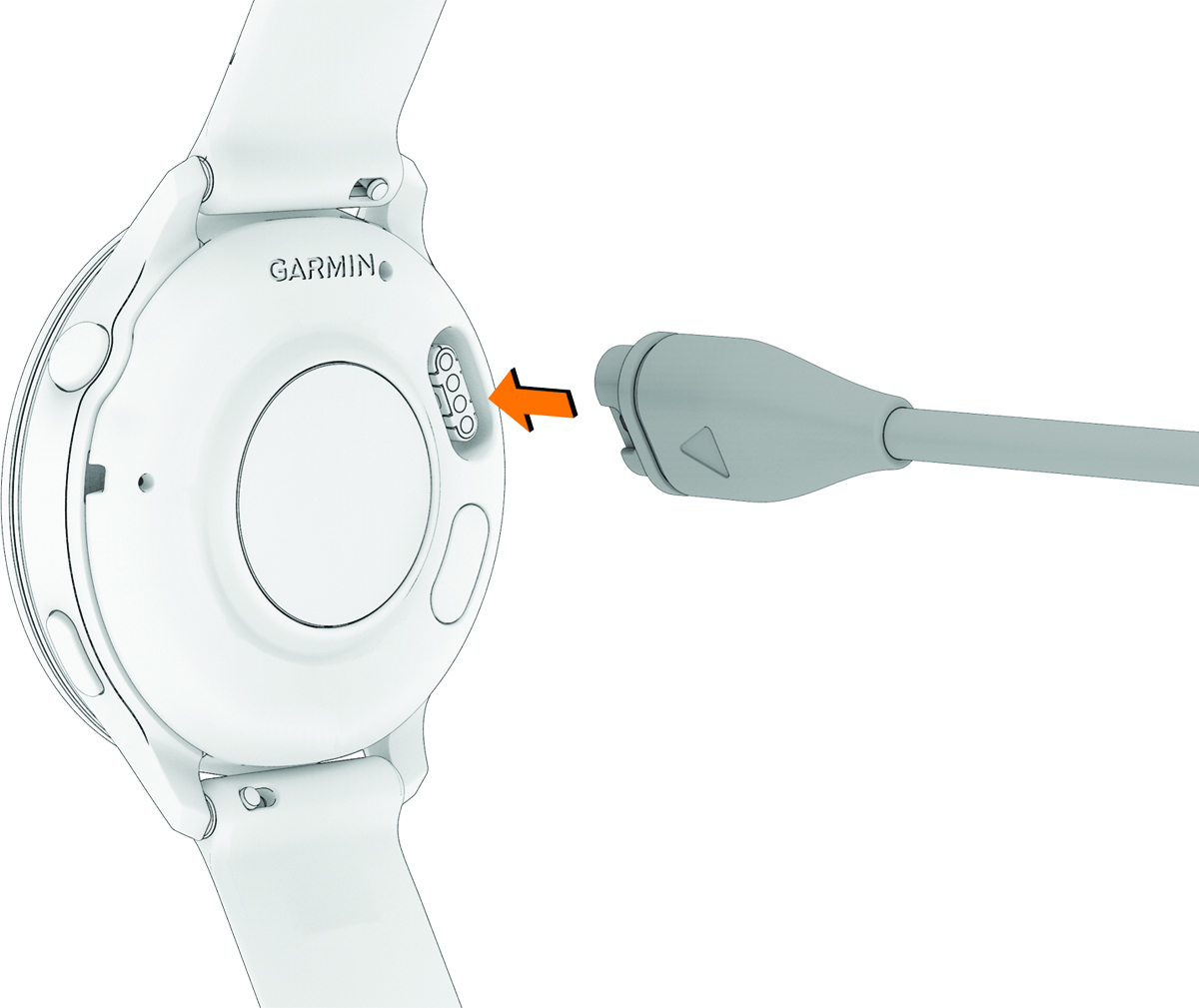 Back view of the device with charging cable