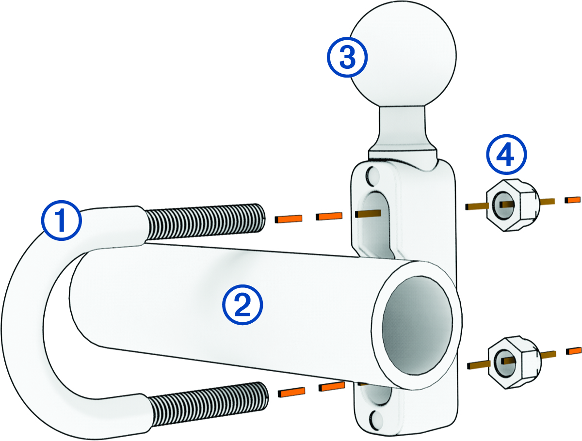 Image of the U-bolt connecting to the handlebar base