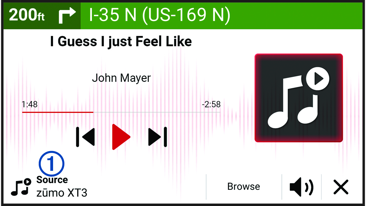 Media player screenshot with a callout