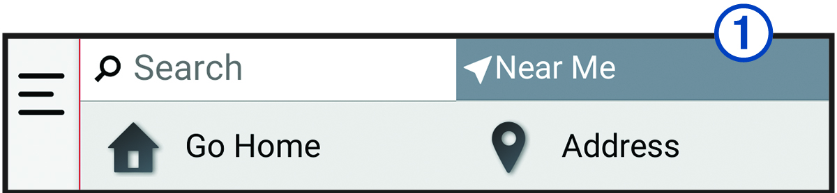 Screenshot of search page with a callout