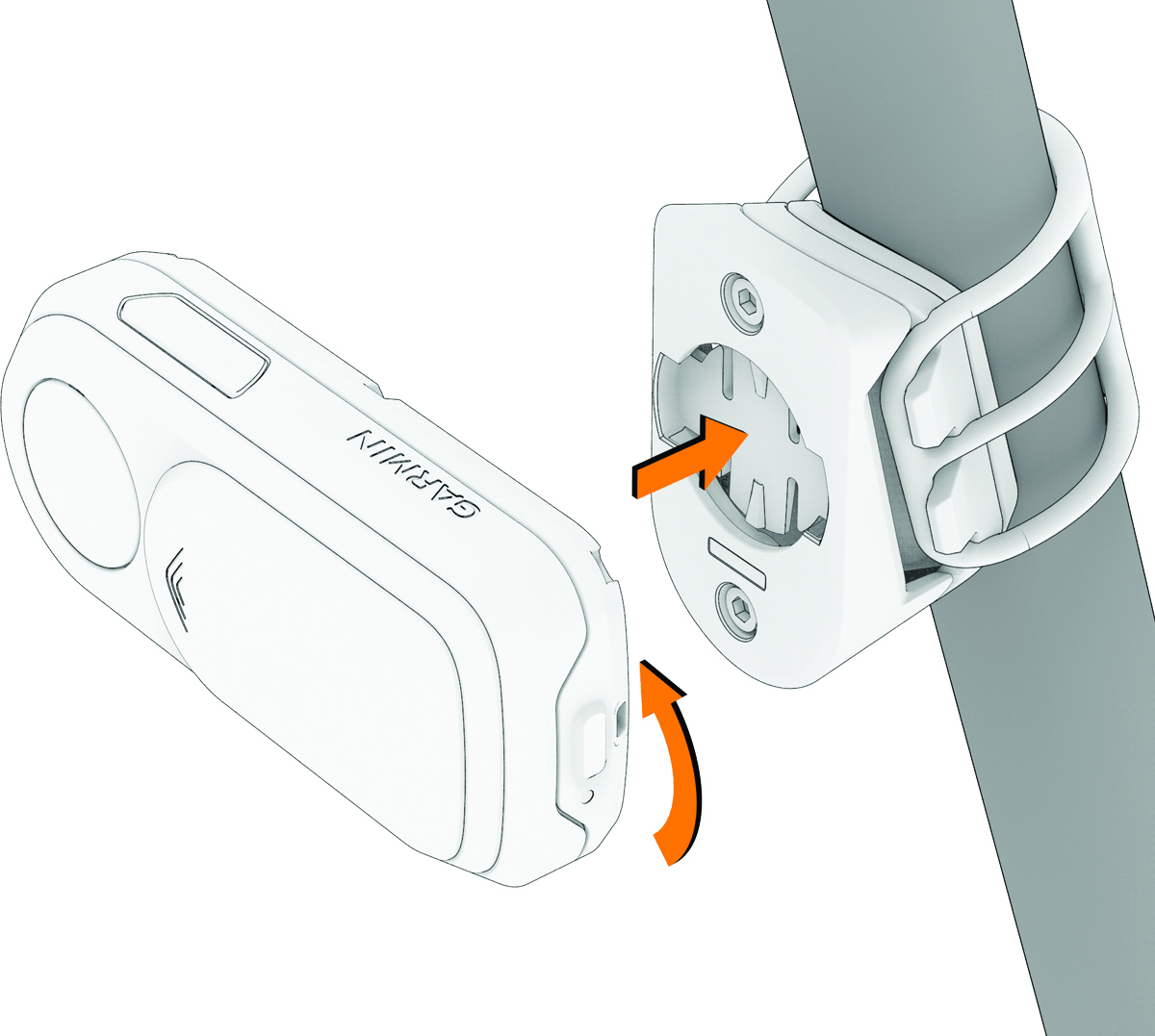 Connecting the device to the seat post mount