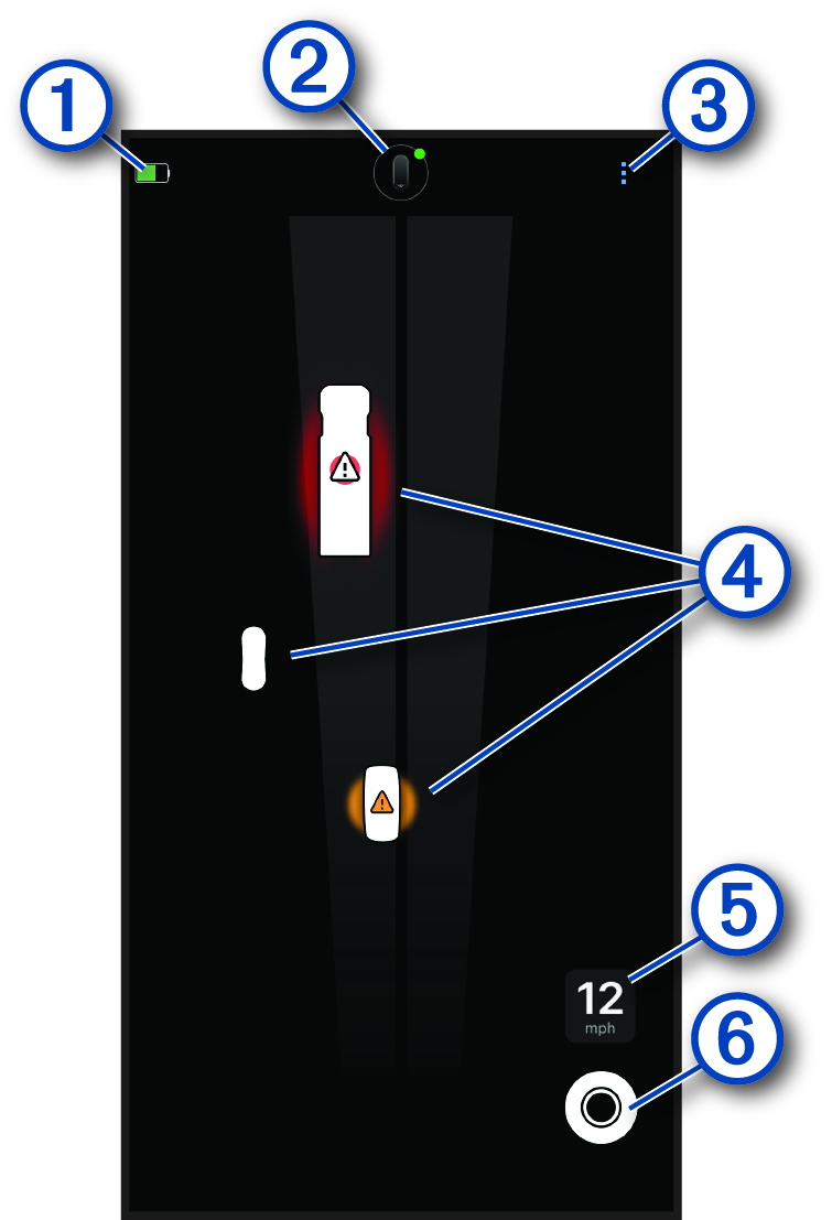 Varia app screenshot with callouts