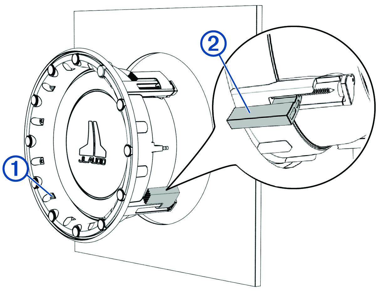Round speaker installation with a callout