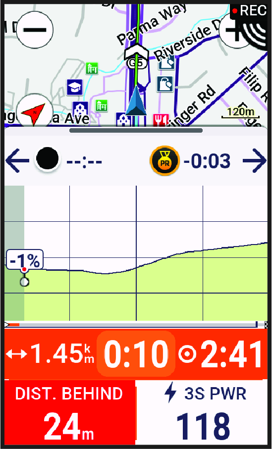 Données de course contre un segment