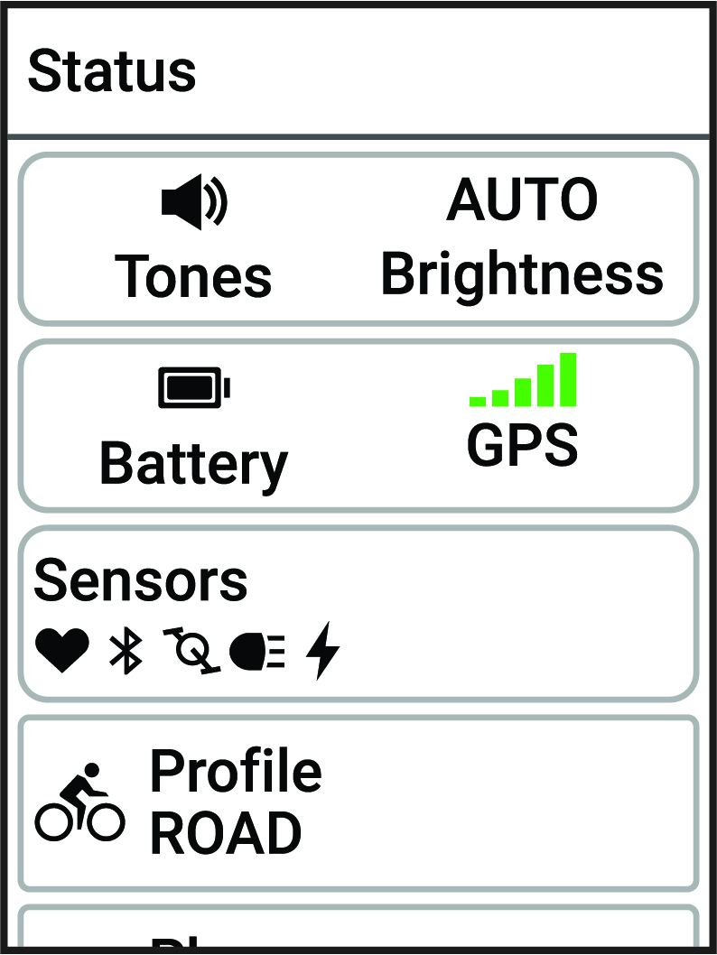 Widget du statut avec données
