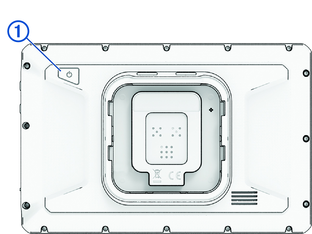 Power button location with a callout